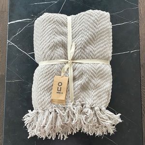 CHEVRON CHENILLE THROW BLANKET FERN